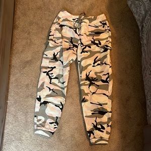 Pink camouflage cargo pants